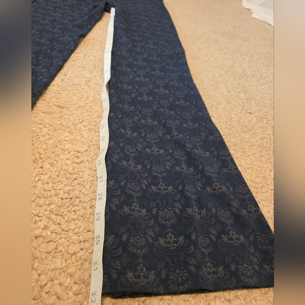 Chic Navy Damask Patterned Bootcut Stretchy Dress… - image 5